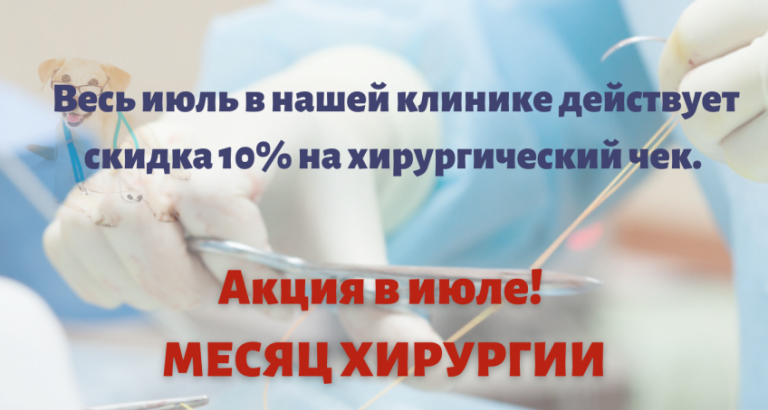 Скидка на хирургический чек - 10% весь июль! 
